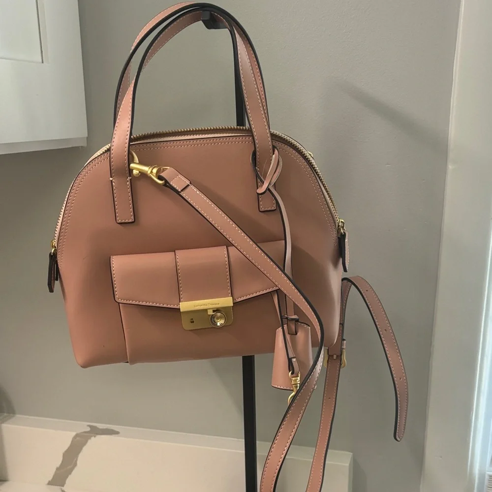 Samantha Thavasa Blush Satchel with Gold Lock